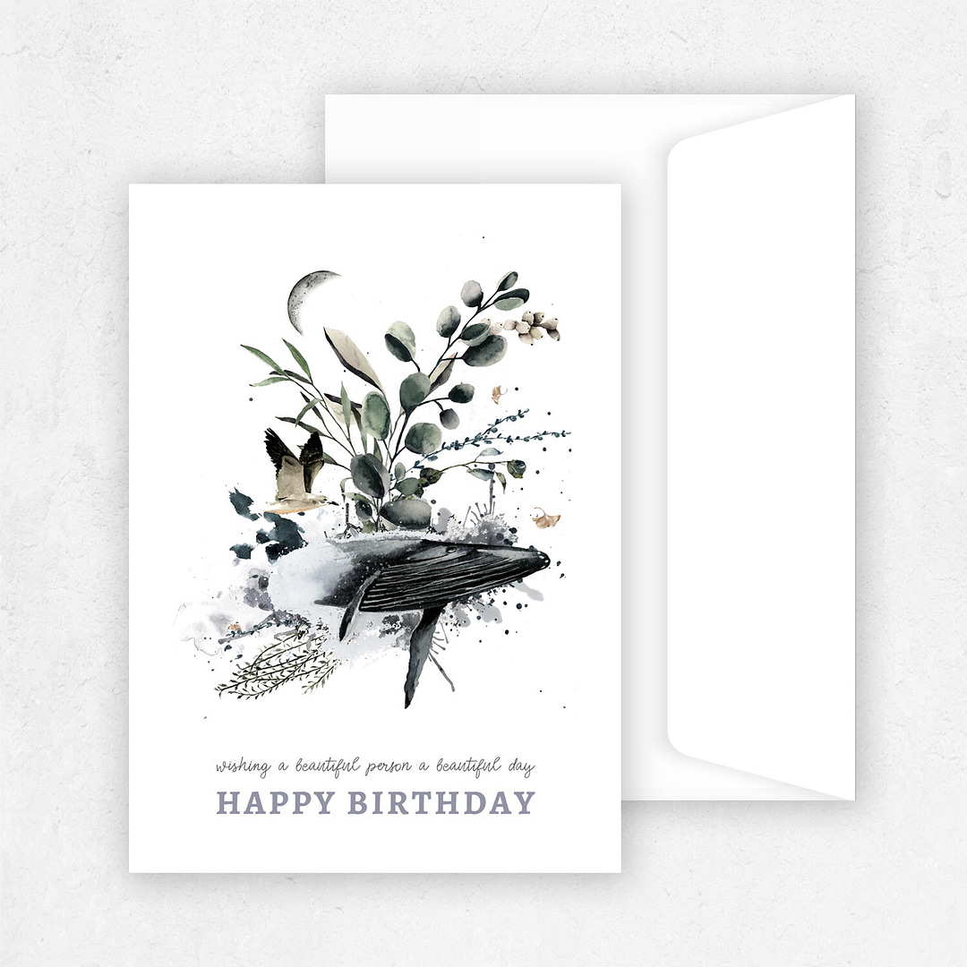 marine night birthday greeting card