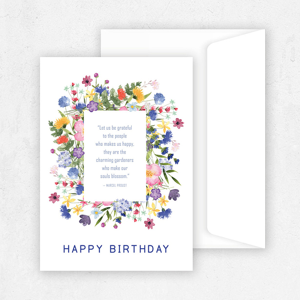 wildflowers birthday greeting card